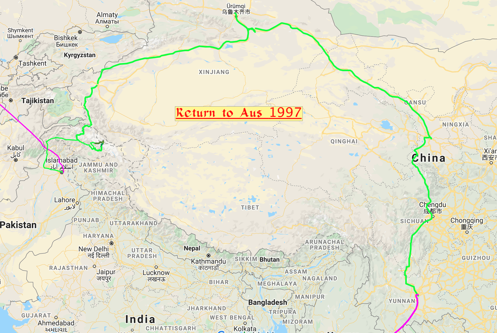 RETURN 2 AUS 97 map